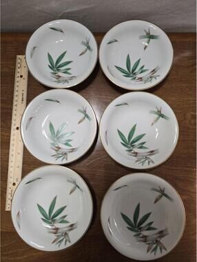 Noritake Canton #5027 Bamboo Dessert Salad Plates 8" Set of 6